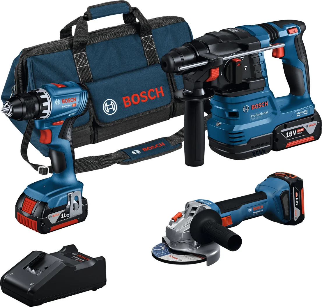 Bosch Professional Accu combiset 3-delig 18V 4.0Ah in tas - 0615A5007L
