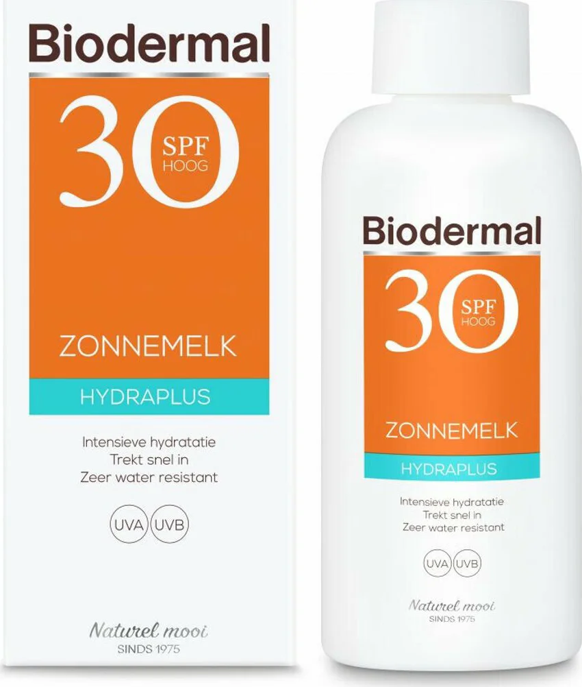 3x Biodermal Hydraplus Zonnemelk SPF 30 200 ml
