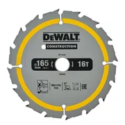 DeWALT Cirkelzaagblad voor Hout | Construction | Ø 165mm Asgat 20mm 16T - DT1948-QZ