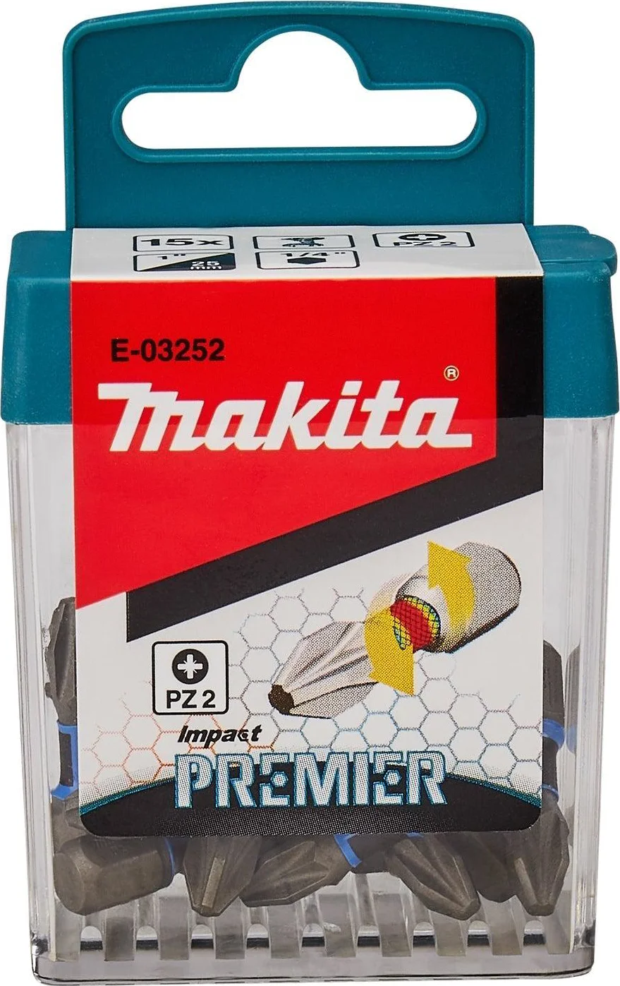 Makita E-03252 XTT Impact Premier slagschroefbits PZ2x25mm VE=15