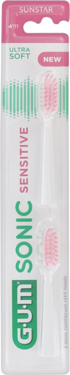 GUM Opzetborstels Sonic Daily Sensitive 2 stuks