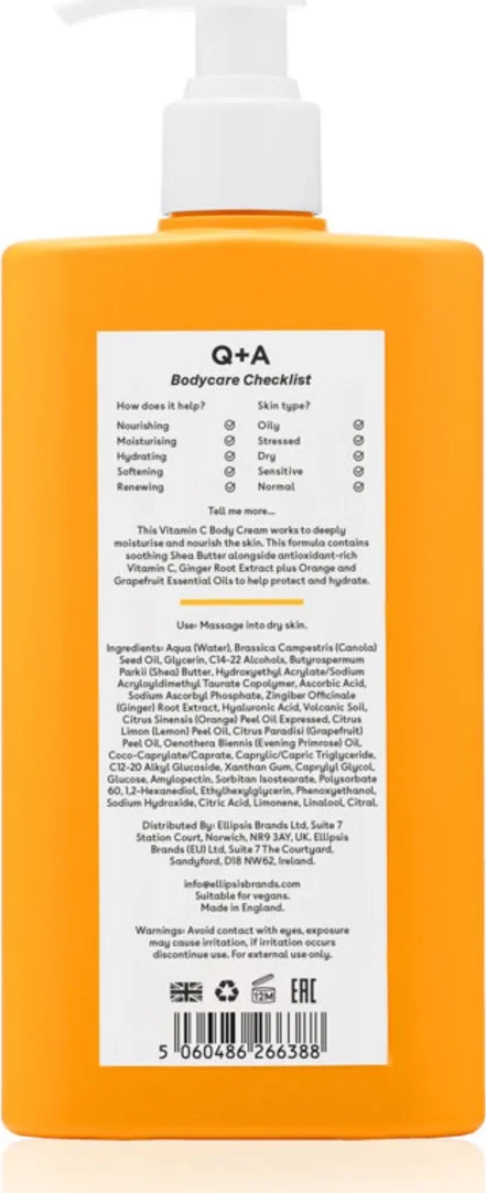 Q+A Vitamin C Body Cream 250 ml