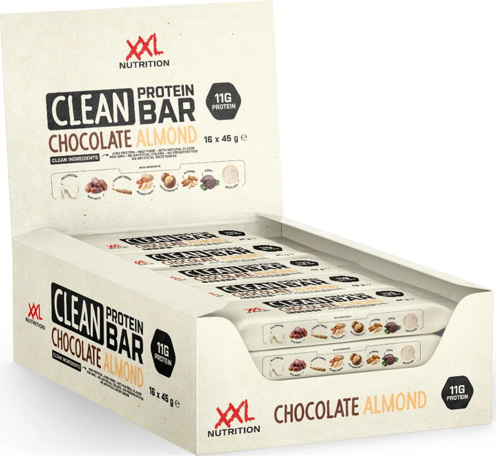 XXL Nutrition Clean Protein Bar Chocolade Amandel 16 x 45 gr
