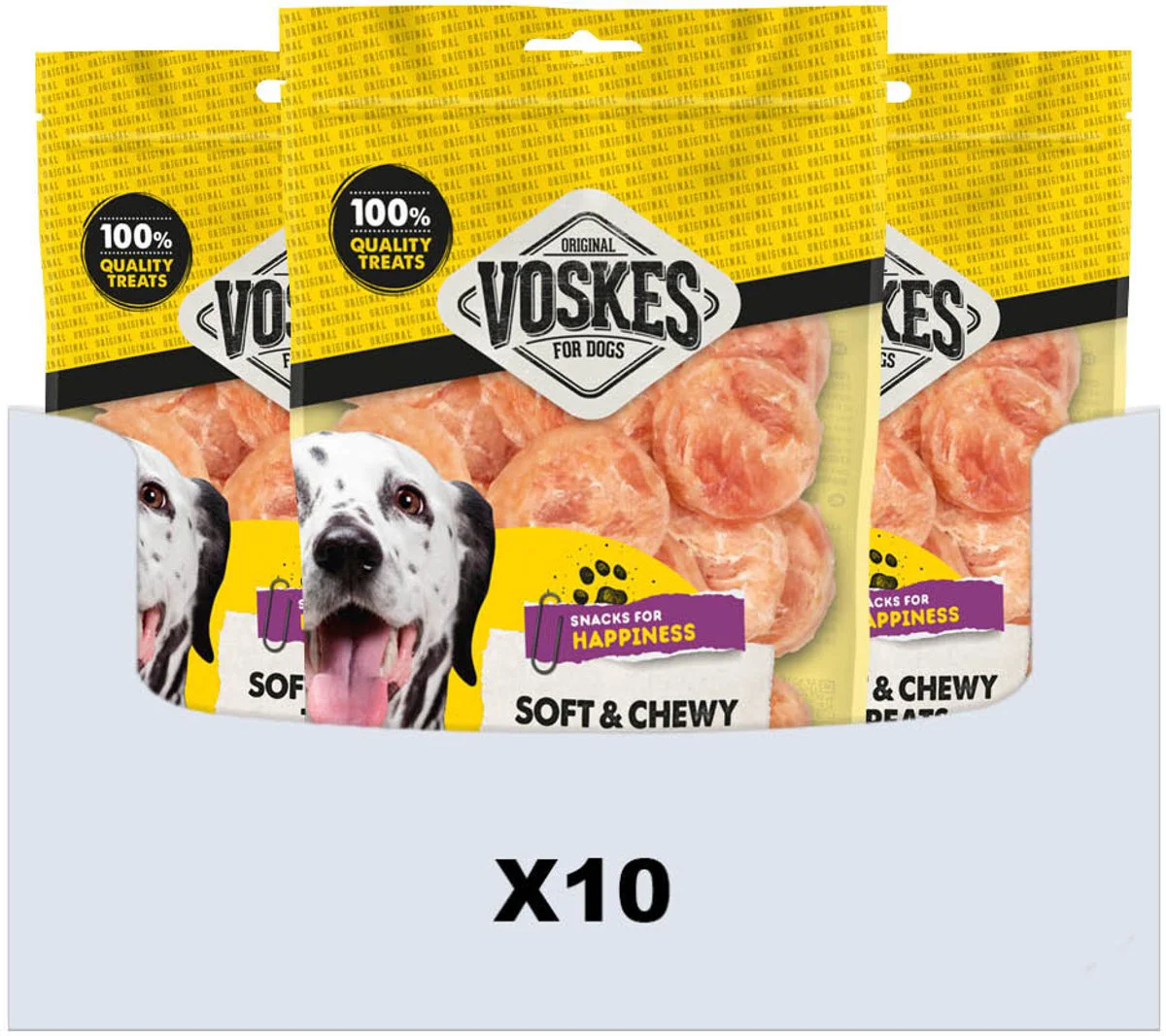 10x Voskes Hondensnacks Kip Schijfjes 100 gr