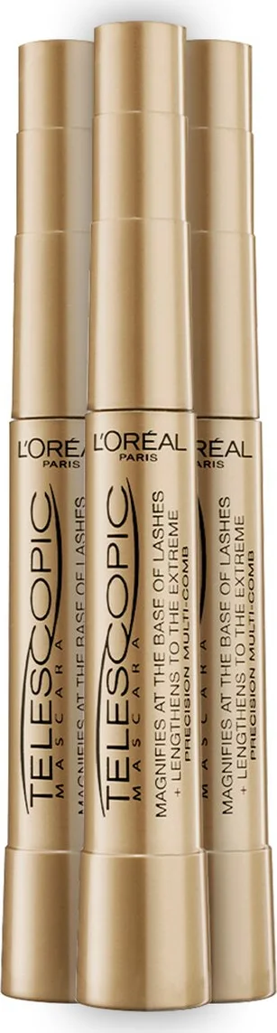 3x L'Oréal Telescopic Mascara Lengte Black