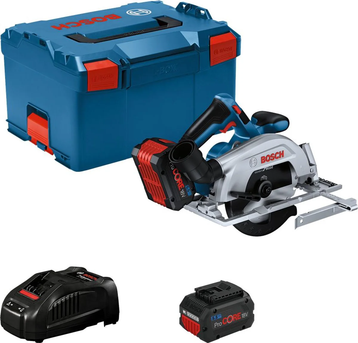 Bosch Professional GKS 18V-57-2 Accu cirkelzaag 165mm 18V 5.5Ah in L-Boxx - 06016C1202