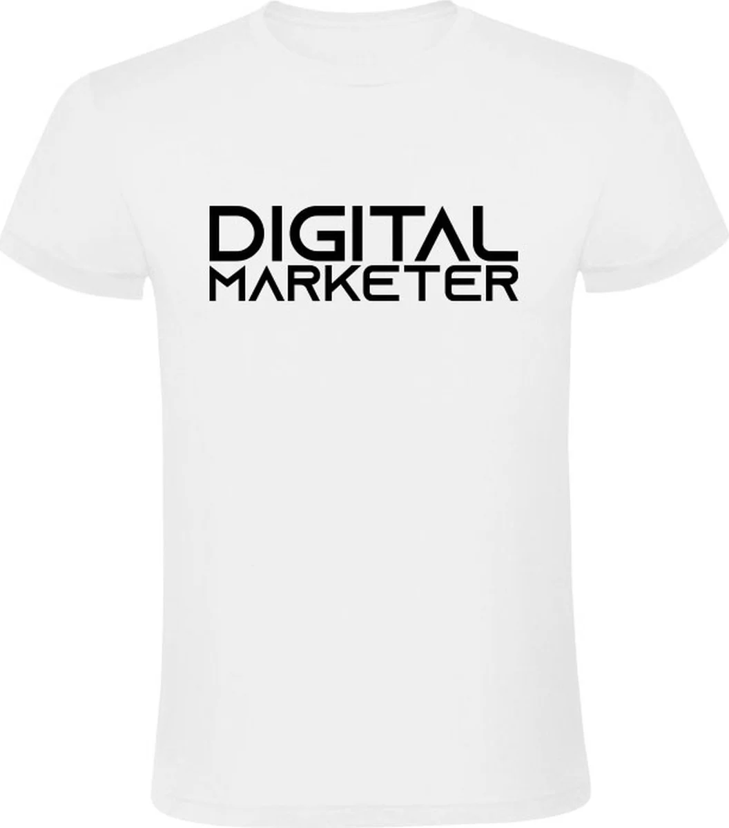 Digital Marketer Heren T-shirt | online | marketing | internetmarketing | media | onderneming | webshop | Wit