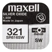 MAXELL 321 / SR616SW zilveroxide knoopcel horlogebatterij 2 (twee) stuks