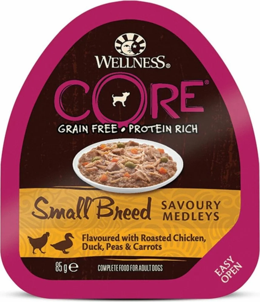 Wellness Core Hondenvoer Small Savoury Medleys Kip - Eend 85 gr