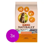 3x IAMS Naturally Kat Adult North Atlantic Zalm & Rijst 2,7 kg