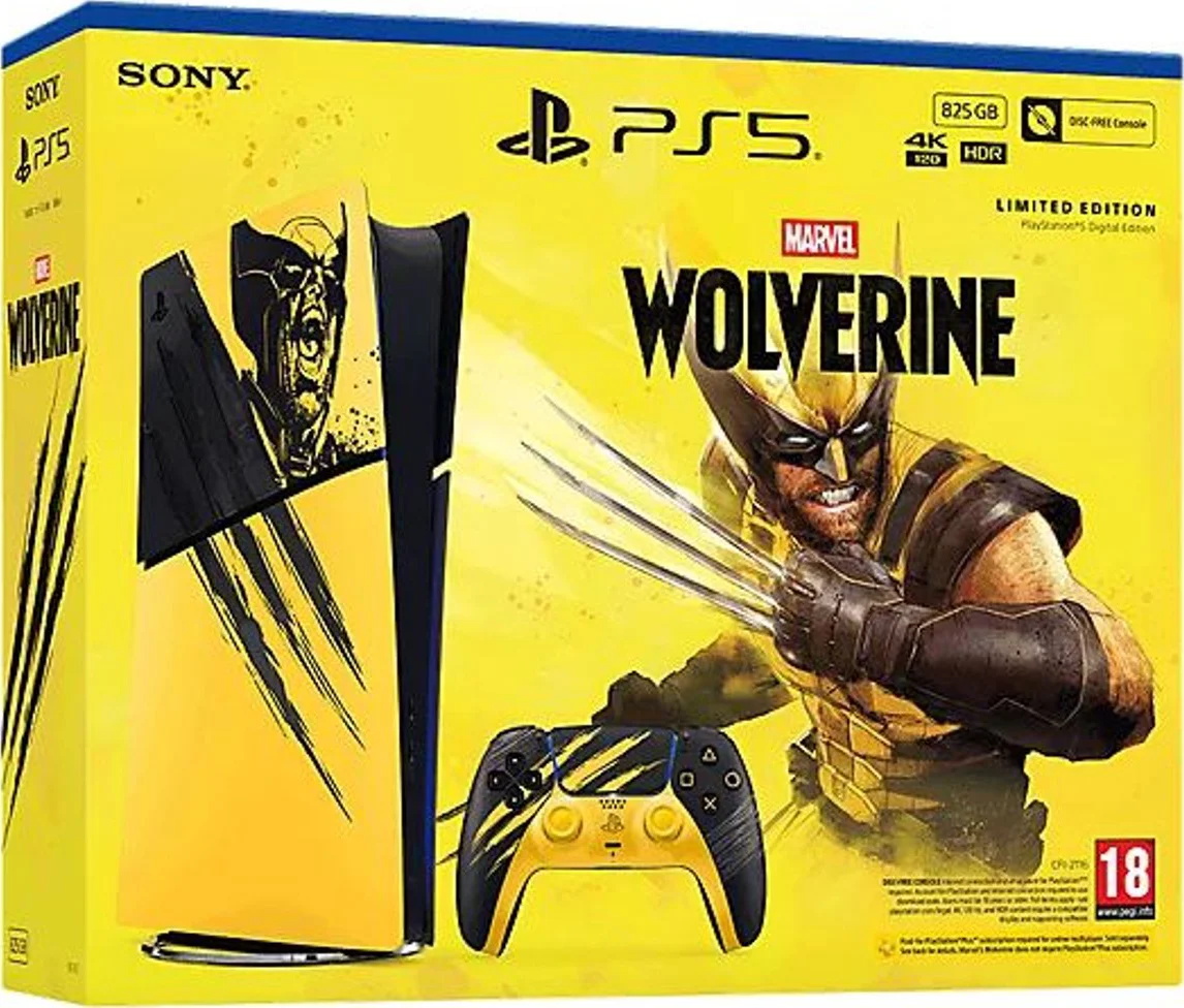 PlayStation 5 Slim Digital Edition + Wolverine Battle Yellow Limited Edition