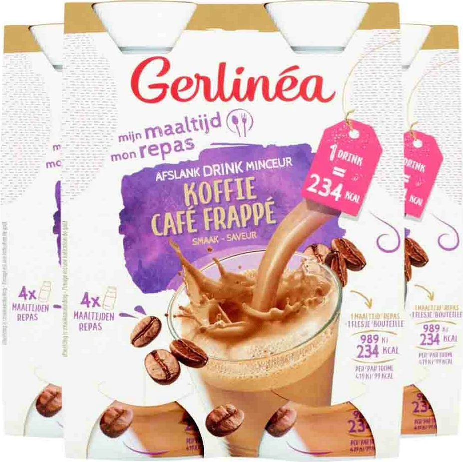 3x Gerlinea Mijn Maaltijd Afslank Drink Koffie 4 x 236 ml
