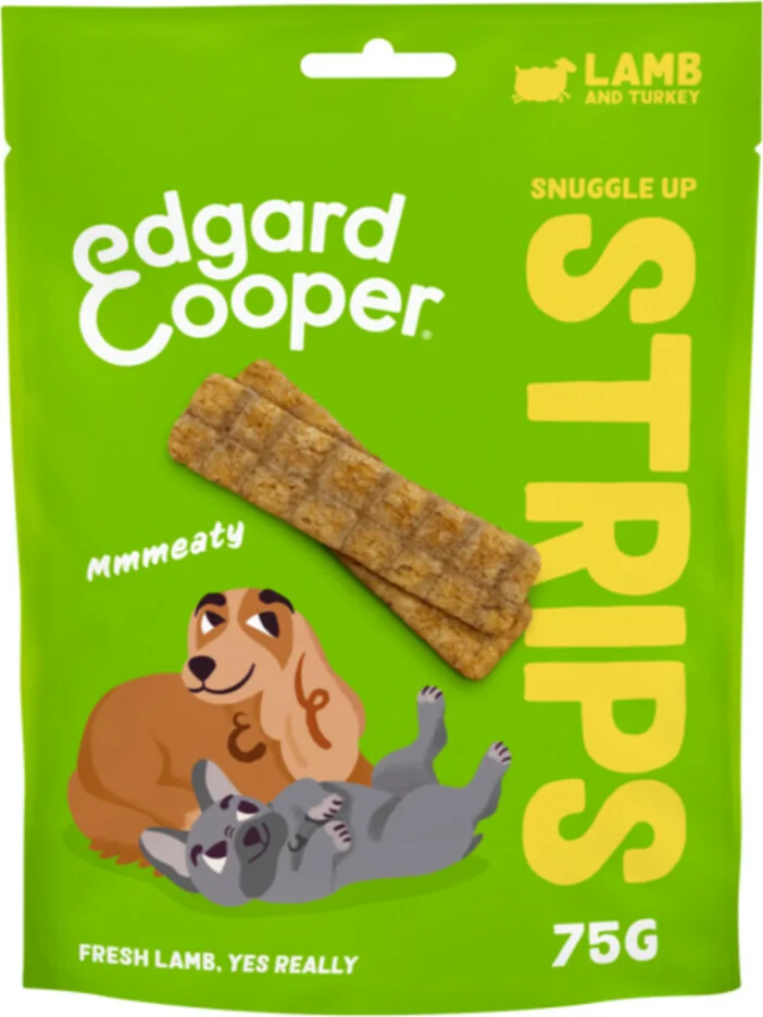 Edgard & Cooper Adult Strips Lam & Kalkoen 75 gr