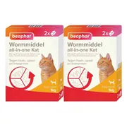 2x Beaphar All-in-one Ontworming Tabletten Kat Vanaf 1 kg 2 tabletten