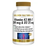 2x Golden Naturals Vitamine K2 200 mcg & D3 25mcg 60 vegacapsules