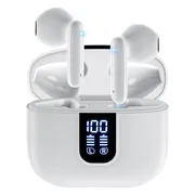 Siltcon® SoundWave Pro 2 - Oortjes Draadloos - Draadloze Oordopjes – Bluetooth Oordopjes – Oordopjes Draadloos – Oortjes - Oordopjes - Draadloze Oortjes Bluetooth - Noise cancelling ENC - Universeel - BT 5.4 - Wit