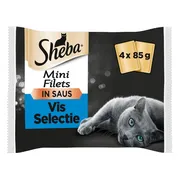 Sheba Mini Filets Adult Kattenvoer Natvoer Vis Selectie in Saus Kuipjes 340 gr