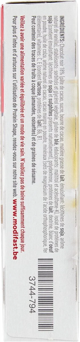 12x Modifast Protein Shape Reep Chocolade 6 x 27 gr