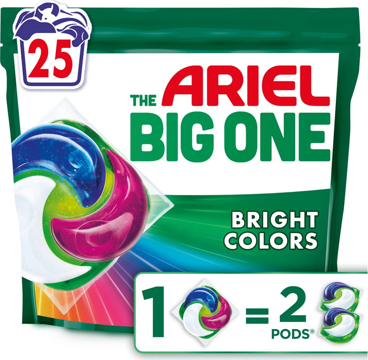 Ariel 3in1 Wasmiddel Pods The Big One Color 25 stuks