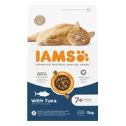 3x IAMS Cat Senior 7+ Kattenvoer Tuna 3 kg