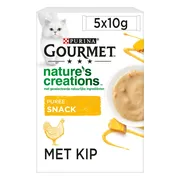 Gourmet Nature's Creations Kattensnack Puree Kip Pompoen 5 x 10 gr