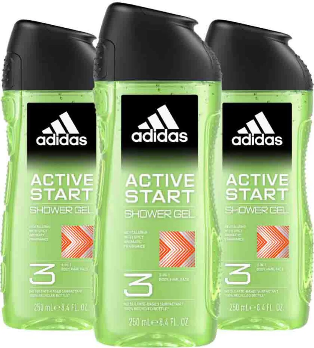 3x Adidas Shower Gel Active Start 250 ml