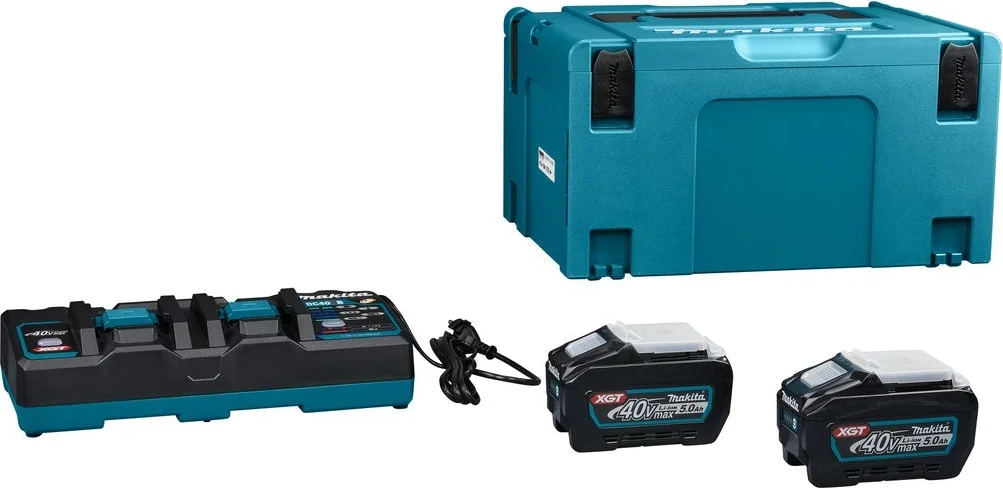 Makita Accu Starterset XGT DC40RB 2xBL4050F in Mbox - 191U13-9
