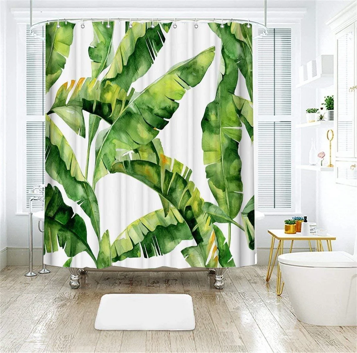 RX Goods® Tropisch Jungle Douchegordijn - 180x180cm - Incl. 12 Ringen - Waterafstotend - Polyester