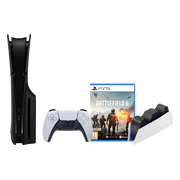 Sony PlayStation 5 Slim Disc Edition + Battlefield 6 + Covers Zwart + Oplaadstation