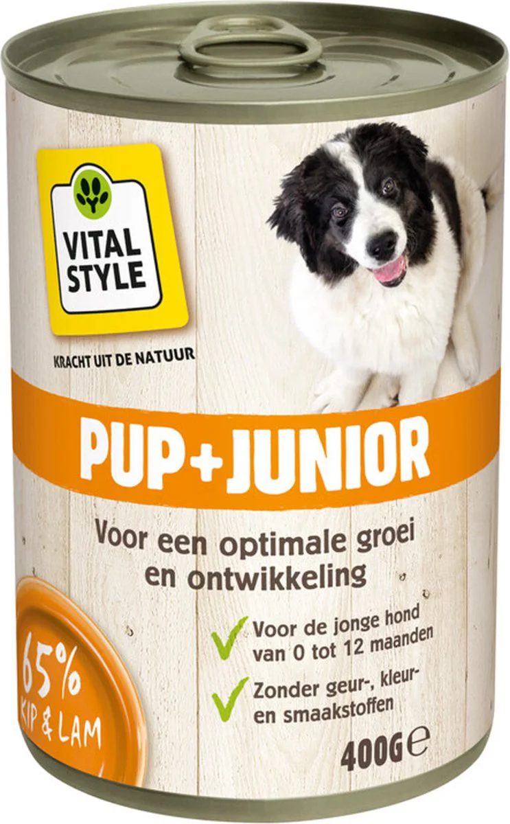 6x Vitalstyle Hondenvoer Nat Puppy - Junior 400 gr