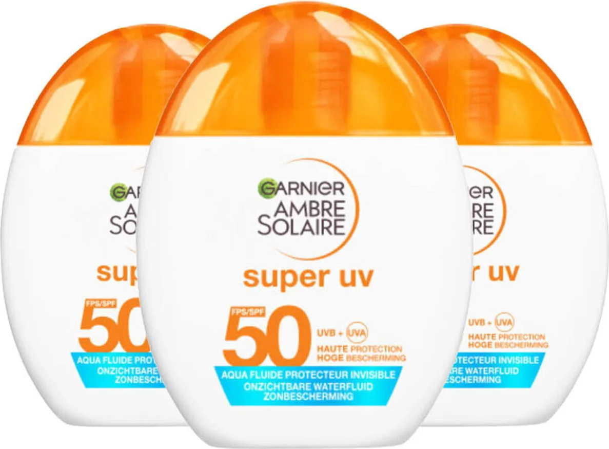 3x Garnier Ambre Solaire Super UV SPF 50 40 ml