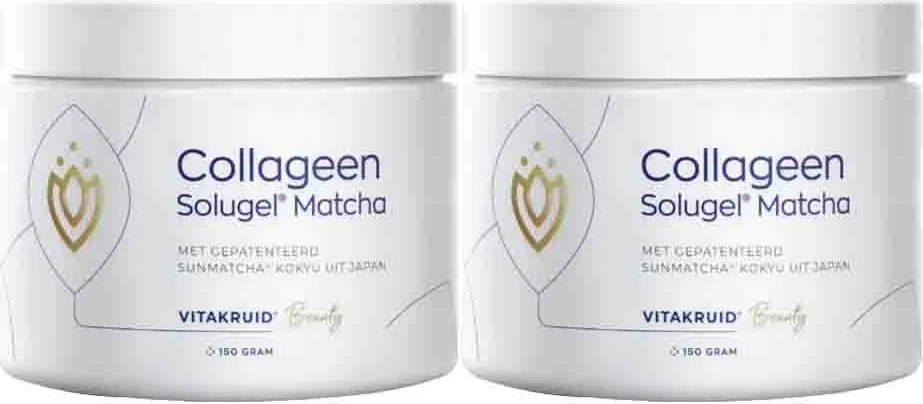 2x Vitakruid Collageen SunMatcha Solugel Poeder 150 gr