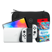 Nintendo Switch OLED Wit + Nintendo Switch Sports + BlueBuilt Beschermhoes