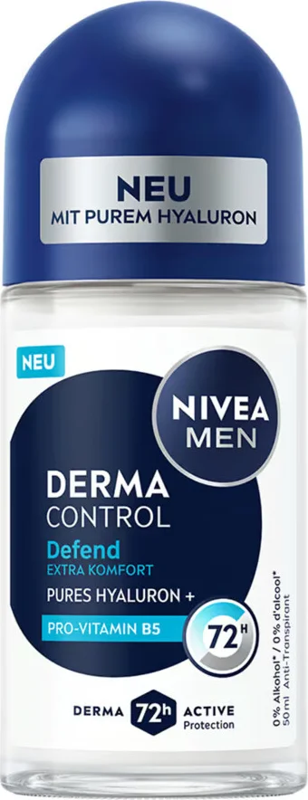 NIVEA Deodorant Roller For Men Derma Control Defend 50 ml