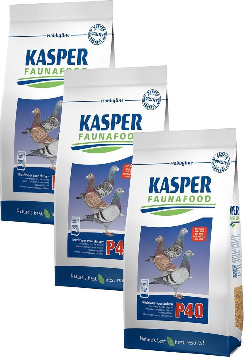 3x Kasper Faunafood P40 Duivenkorrel 4 kg