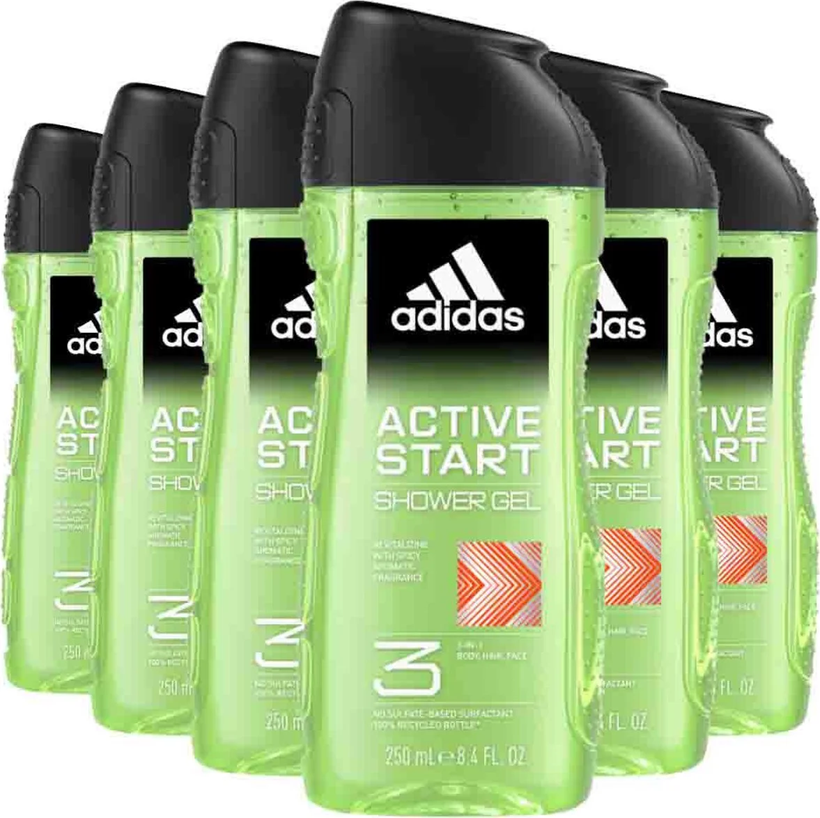 6x Adidas Shower Gel Active Start 250 ml