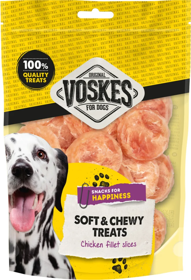 Voskes Hondensnacks Kip Schijfjes 100 gr