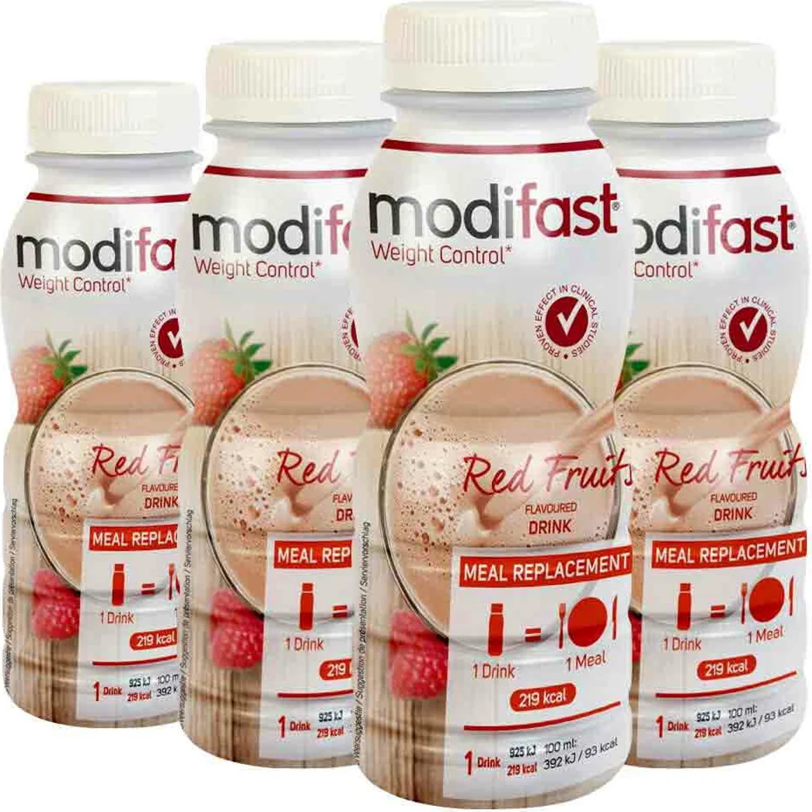 4x Modifast Intensive Drink Rood Fruit 236 ml