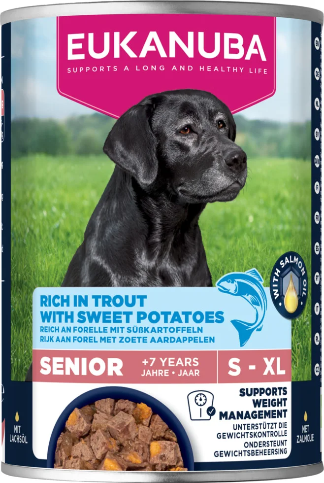 Eukanuba Hondenvoer Nat Life Care Dog Senior Forel en Zoete Aardappel 400 gr