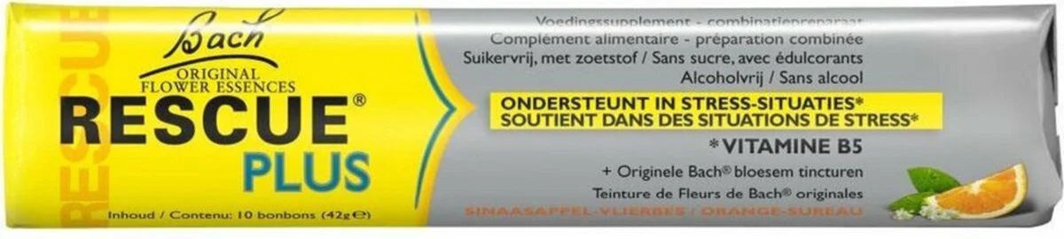 Bach Rescue Plus Bonbons Sinaasappel 10 stuks