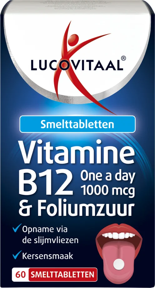 2x Lucovitaal Vitamine B12 & Foliumzuur 60 smelttabletten