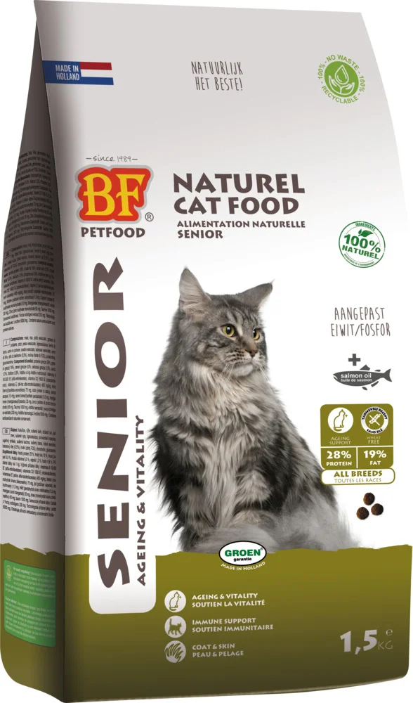 4x BF Petfood Kattenvoer Senior 1,5 kg