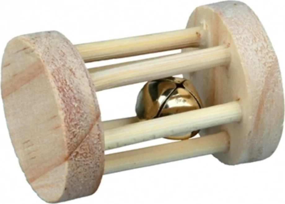 Trixie Speelrol Hout met Bel 5 x 3,5 cm
