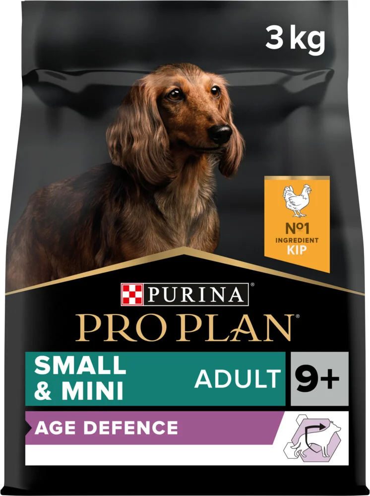 3x Pro Plan Hondenvoer Droog Adult 9+ Small & Mini Age Defence Kip 3 kg