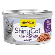 GimCat Kattenvoer Nat ShinyCat Filets in Bouillon Tonijn & Zalm 70 gr