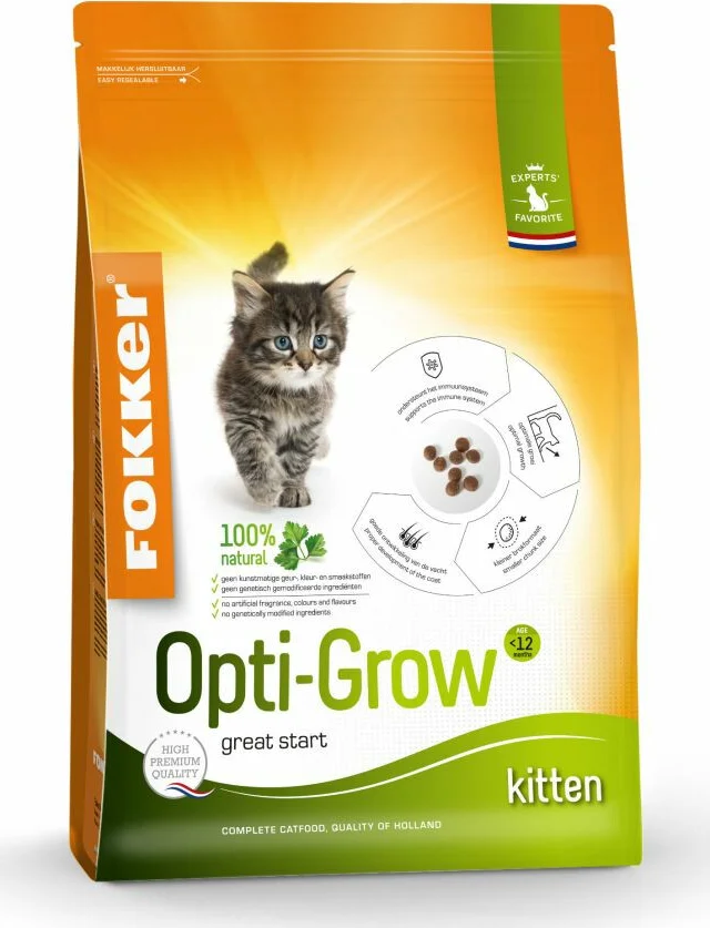 Fokker Opti Grow Kitten Kattenvoer Gevogelte 2,5 kg