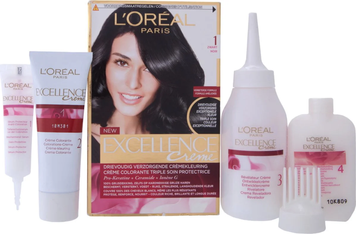 L'Oréal Excellence Crème Permanente Crèmekleuring 1 Zwart