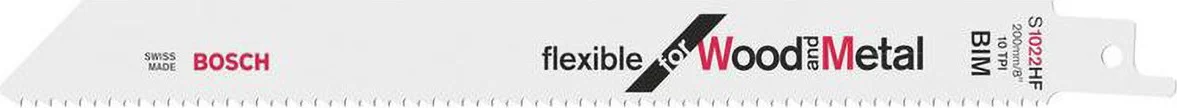 Bosch Professional S1022HF Reciprozaagblad 200mm Flexible for Wood and Metal VE=100 - 2608656636