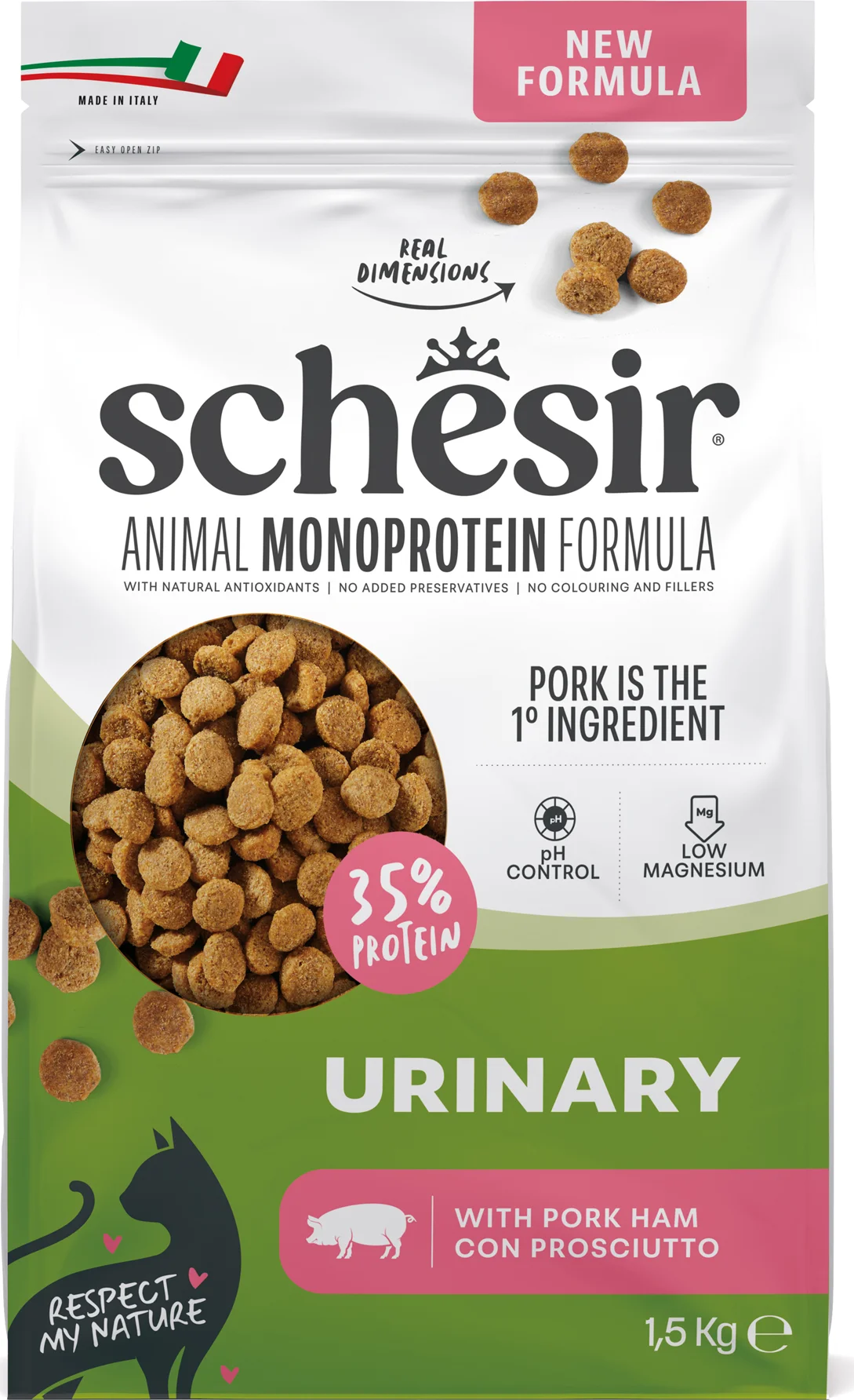 Schesir Monoproteïne Kattenvoer Droog Urinary Ham 1,5 kg