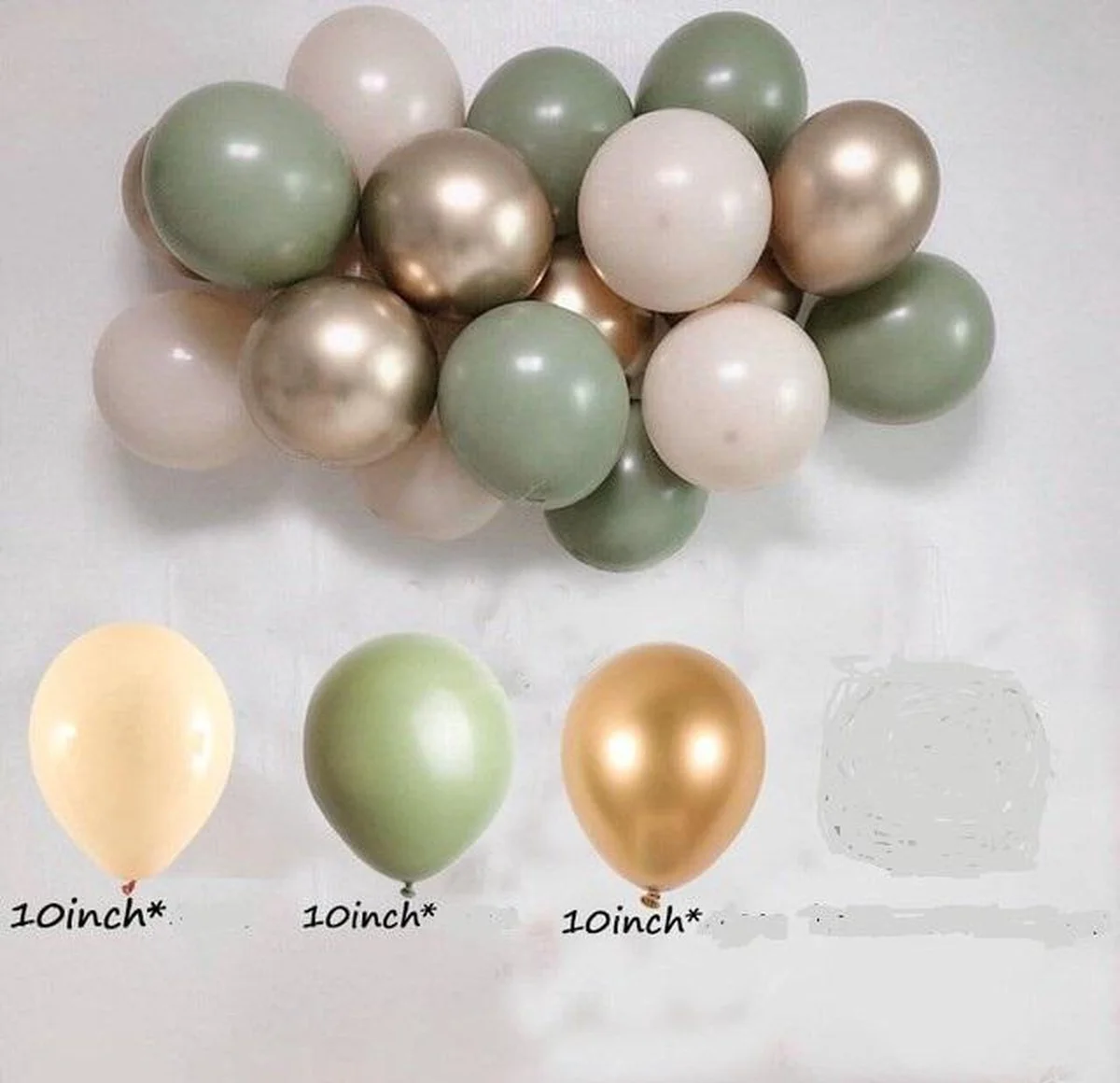 Retro - Vintage - Geboorte - Verjaardag Ballonnen | Groen - Goud - Beige/Zalm/Perzik | Ballon | Effen | Baby Shower - Kraamfeest - Verjaardag - Geboorte - Fotoshoot - Wedding - Marriage - Birthday - Party - Feest - Huwelijk - Jubileum | DH collection
